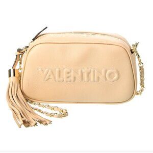 Valentino By Mario Valentino Bella Embossed Beige Leather Crossbody Bag